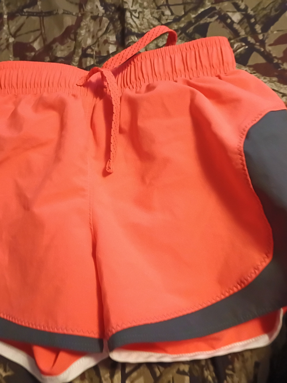 Under Armour Coral Kids' Athletic Shorts with Gray Trim
